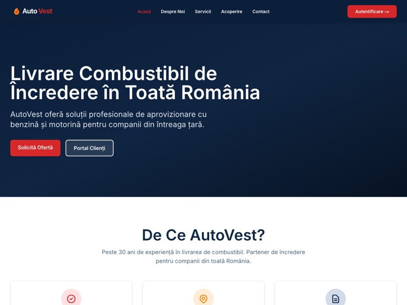Previzualizare website AutoVest Oradea